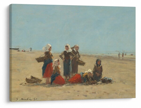 Tablou - Eugène Boudin, Women on the Beach at Berck, reproducere (70x50 cm)