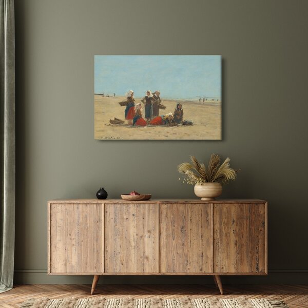 Tablou - Eugène Boudin, Women on the Beach at Berck, reproducere (90x60 cm)