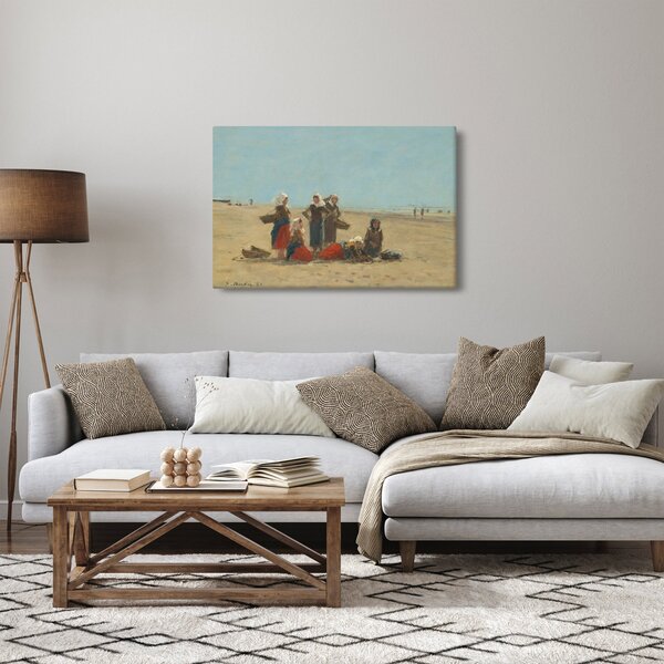 Tablou - Eugène Boudin, Women on the Beach at Berck, reproducere (90x60 cm)