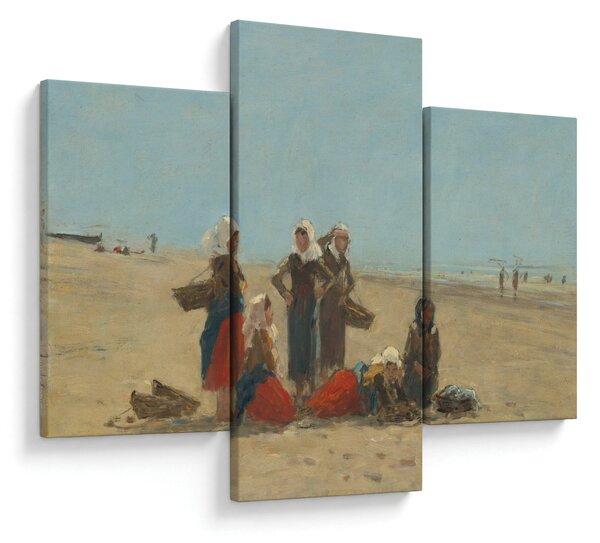 Tablou - Eugène Boudin, Women on the Beach at Berck, reproducere (90x60 cm)