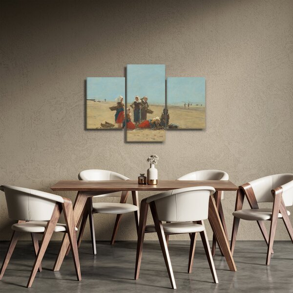 Tablou - Eugène Boudin, Women on the Beach at Berck, reproducere (90x60 cm)