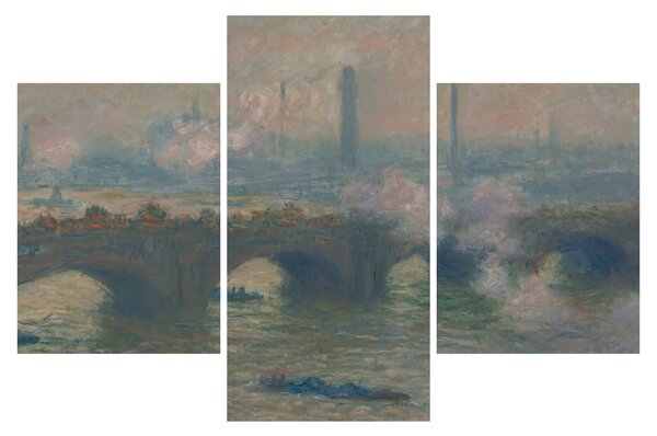 Tablou - Claude Monet, Waterloo Bridge, Gray Day, reproducere (90x60 cm)