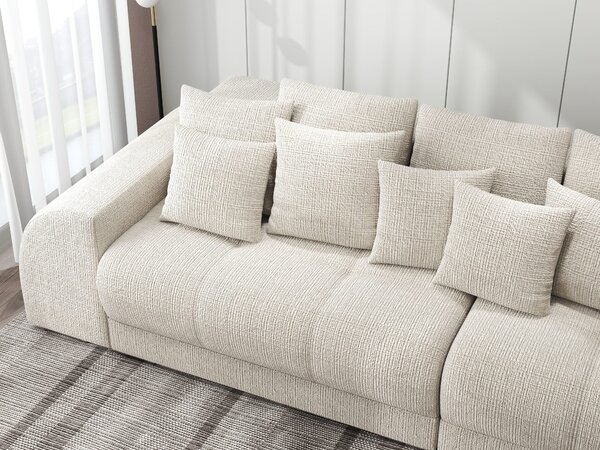 Canapea extensibilă dumonde cu 2 lăzi de depozitare Verona Cremona Gri Deschis 310x120 cm