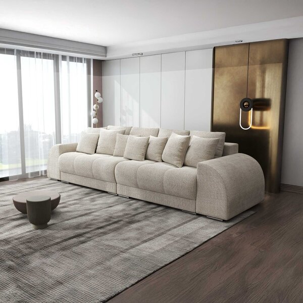 Canapea extensibilă dumonde cu 2 lăzi de depozitare Verona Cremona Gri Deschis 310x120 cm