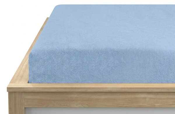 Cearsaf Frotir cu elastic 90x200 cm albastru deschis