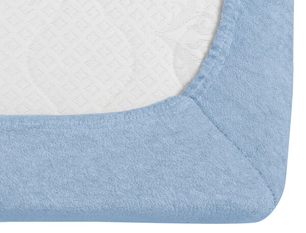 Cearsaf Frotir cu elastic 90x200 cm albastru deschis