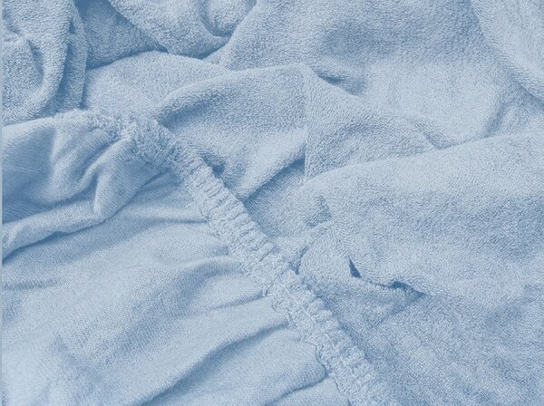 Cearsaf Frotir cu elastic 90x200 cm albastru deschis