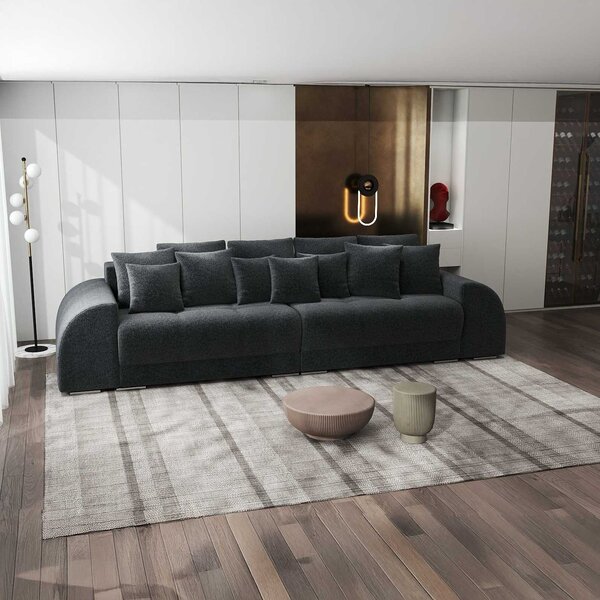 Canapea extensibilă dumonde cu 2 lăzi de depozitare Verona Monte Negru 310x120 cm