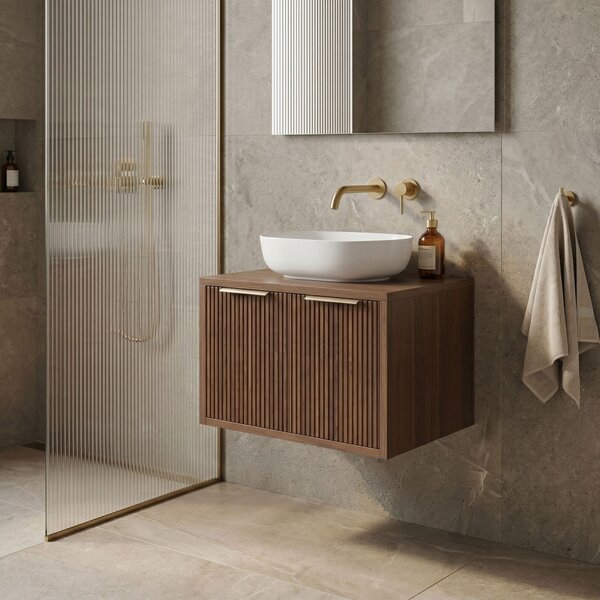 Dulap baie pentru lavoar Rea Core 60cm Brown