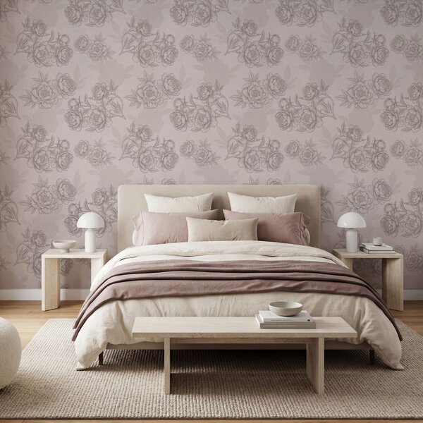 Fototapet Motiv floral cu linii delicate, Fototapet flori, Fototapet populare, t00864v2 - Tapeko.ro