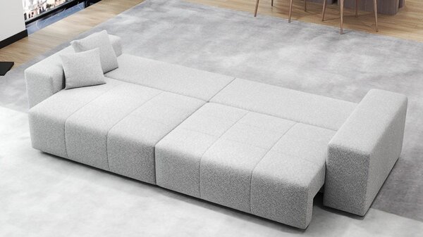 Canapea extensibilă dumonde cu ladă de depozitare si sezut confortabil din spuma high-density, Marbela XXL Jaguar Ivory 295x120 cm