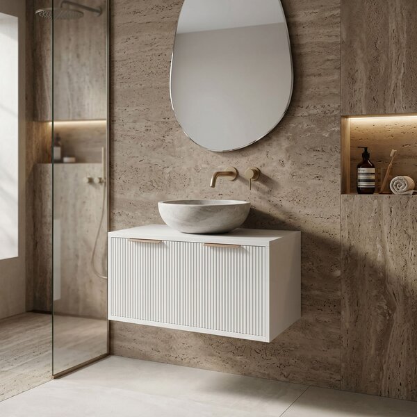 Dulap baie pentru lavoar Rea Core 80cm White