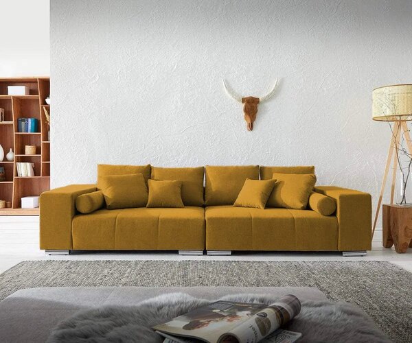 Canapea extensibilă dumonde cu ladă de depozitare Marbela Enjoy Muștar XXL 295x100 cm