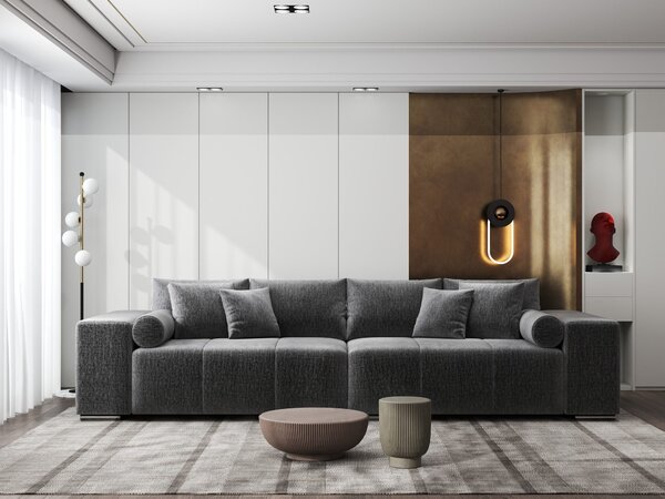 Canapea extensibilă dumonde cu ladă de depozitare Marbela XXL Monolith Gri Antracit 295x120 cm