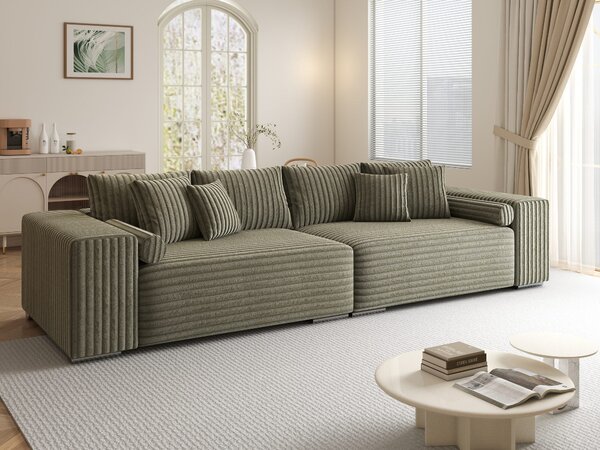 Canapea extensibilă dumonde cu ladă de depozitare Marbela XXL Tilia Verde Olive 295x120 cm