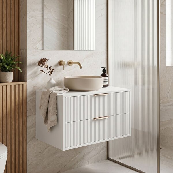 Dulap baie pentru lavoar Rea Mono 80cm White