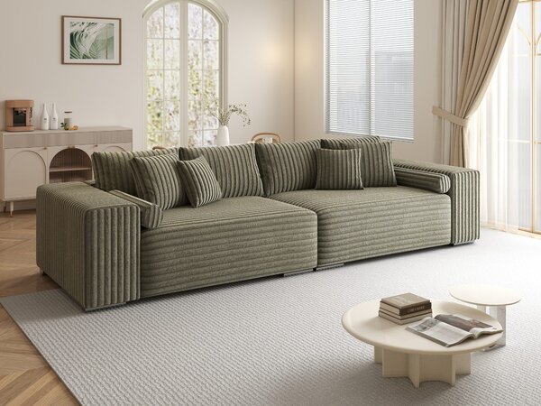 Canapea extensibilă dumonde cu ladă de depozitare Marbela XXL Tilia Verde Olive 295x120 cm