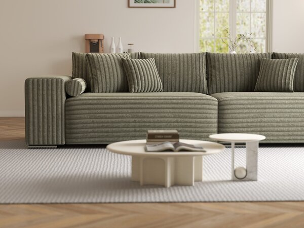 Canapea extensibilă dumonde cu ladă de depozitare Marbela XXL Tilia Verde Olive 295x120 cm
