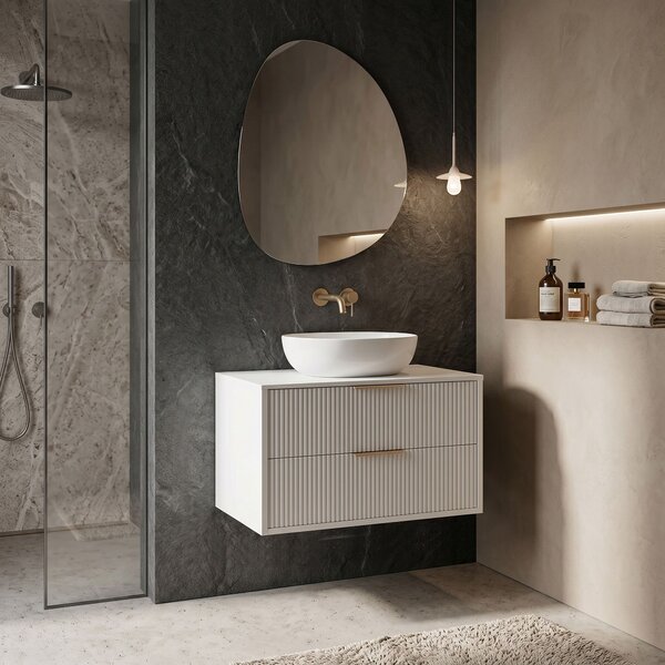 Dulap baie pentru lavoar Rea Mono 80cm White