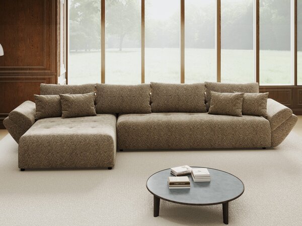 Colțar extensibil dumonde cu ladă de depozitare Berlin XL Arena Bej 4 350x185 cm