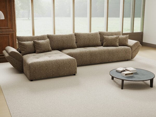 Colțar extensibil dumonde cu ladă de depozitare Berlin XL Arena Bej 4 350x185 cm