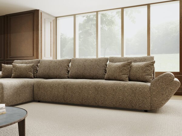 Colțar extensibil dumonde cu ladă de depozitare Berlin XL Arena Bej 4 350x185 cm