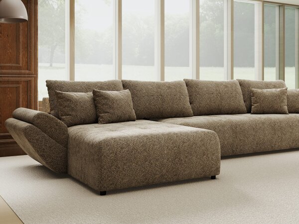 Colțar extensibil dumonde cu ladă de depozitare Berlin XL Arena Bej 4 350x185 cm