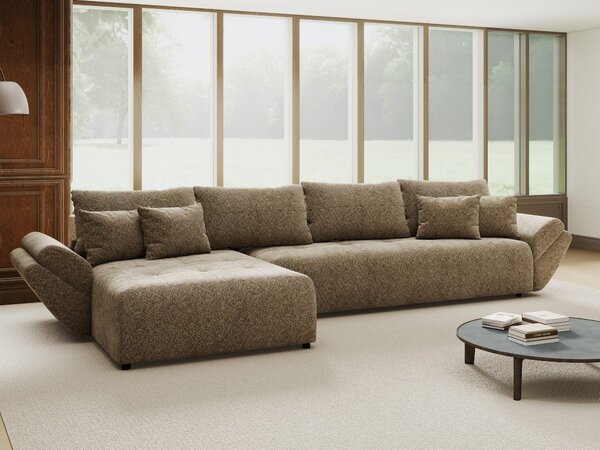 Colțar extensibil dumonde cu ladă de depozitare Berlin XL Arena Bej 4 350x185 cm