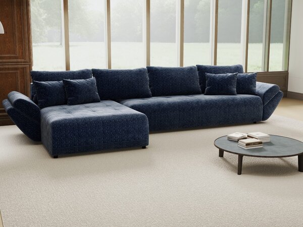 Colțar extensibil dumonde cu ladă de depozitare Berlin XL Cremona Albastru 350x185 cm