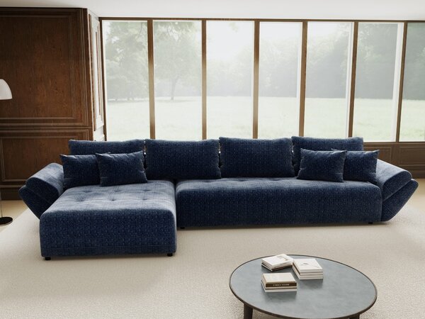 Colțar extensibil dumonde cu ladă de depozitare Berlin XL Cremona Albastru 350x185 cm