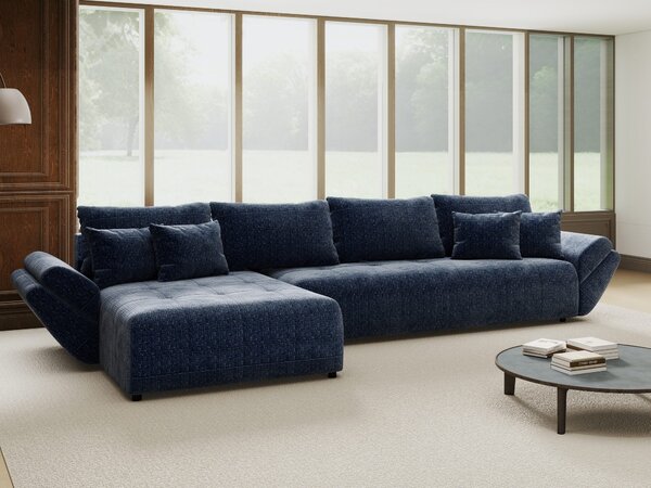 Colțar extensibil dumonde cu ladă de depozitare Berlin XL Cremona Albastru 350x185 cm