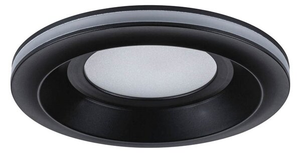 Paulmann Lampă de încastrare cu LED Sormus, negru, Ø 10 cm, IP65, set 3, Negru, Baie, Plastic, Modern, Plafon încastrat