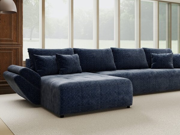 Colțar extensibil dumonde cu ladă de depozitare Berlin XL Cremona Albastru 350x185 cm
