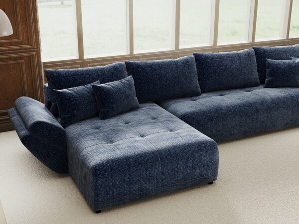 Colțar extensibil dumonde cu ladă de depozitare Berlin XL Cremona Albastru 350x185 cm