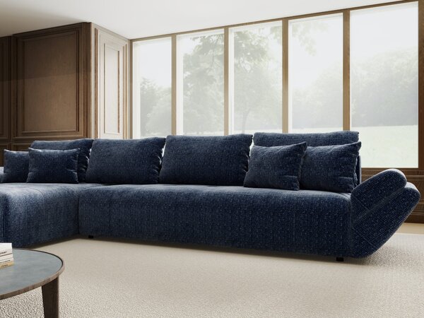 Colțar extensibil dumonde cu ladă de depozitare Berlin XL Cremona Albastru 350x185 cm