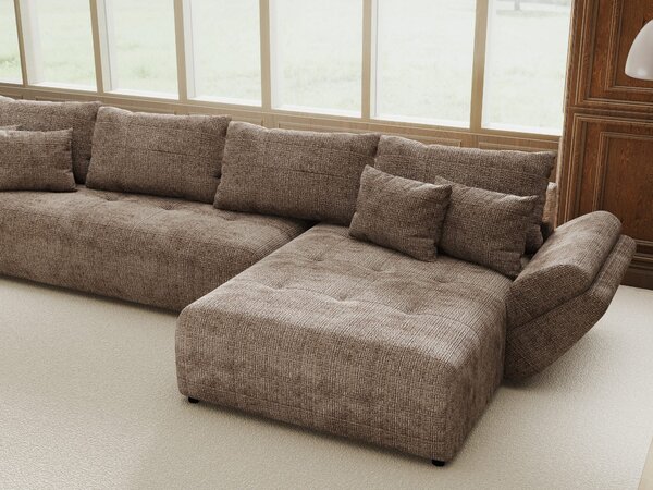 Colțar extensibil dumonde cu ladă de depozitare Berlin XL Cremona Maro-bej 24 II 350x185 cm