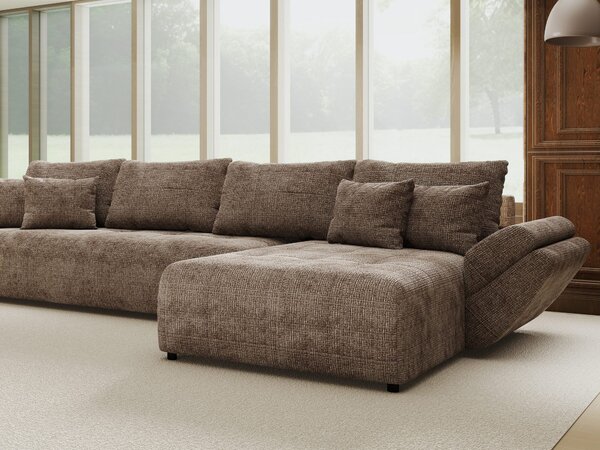 Colțar extensibil dumonde cu ladă de depozitare Berlin XL Cremona Maro-bej 24 II 350x185 cm