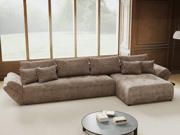 Colțar extensibil dumonde cu ladă de depozitare Berlin XL Cremona Maro-bej 24 II 350x185 cm