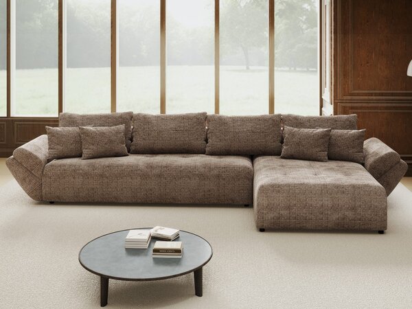 Colțar extensibil dumonde cu ladă de depozitare Berlin XL Cremona Maro-bej 24 II 350x185 cm