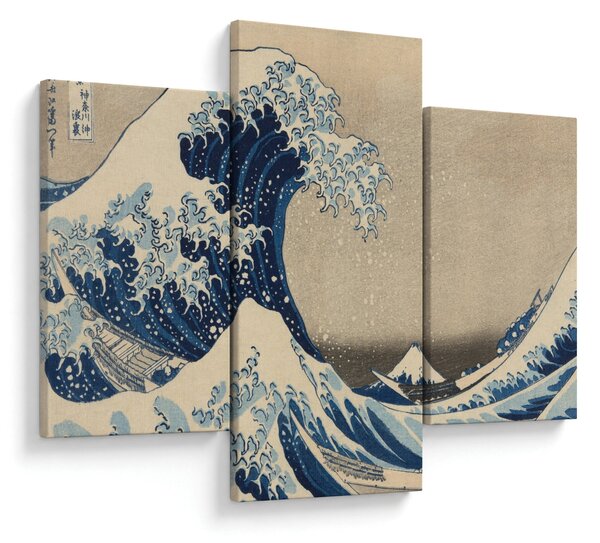 Tablou - Katsushika Hokusai, Under the Wave off Kanagawa, reproducere (90x60 cm)