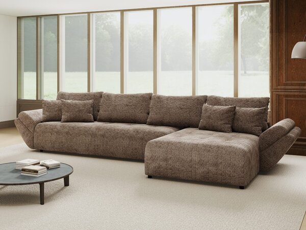Colțar extensibil dumonde cu ladă de depozitare Berlin XL Cremona Maro-bej 24 II 350x185 cm