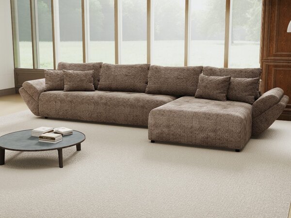 Colțar extensibil dumonde cu ladă de depozitare Berlin XL Cremona Maro-bej 24 II 350x185 cm