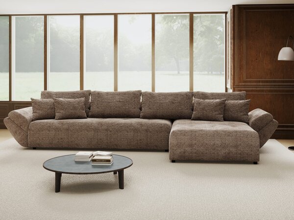 Colțar extensibil dumonde cu ladă de depozitare Berlin XL Cremona Maro-bej 24 II 350x185 cm