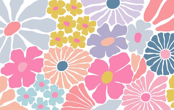 Fototapet Model floral colorat, Fototapet flori, Fototapet populare, t00872 - Tapeko.ro