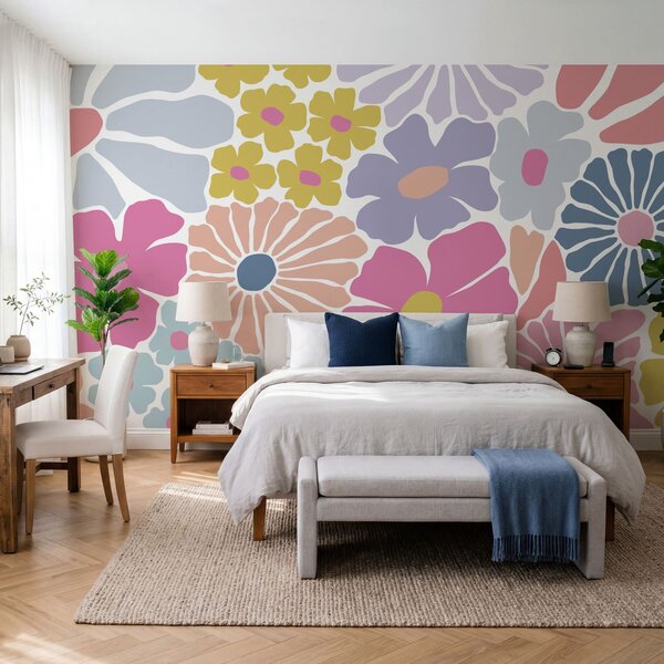 Fototapet Model floral colorat, Fototapet flori, Fototapet populare, t00872 - Tapeko.ro