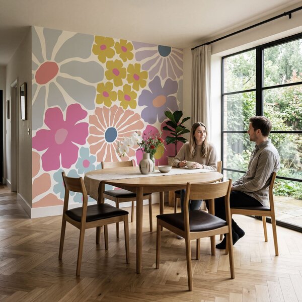 Fototapet Model floral colorat, Fototapet flori, Fototapet populare, t00872 - Tapeko.ro