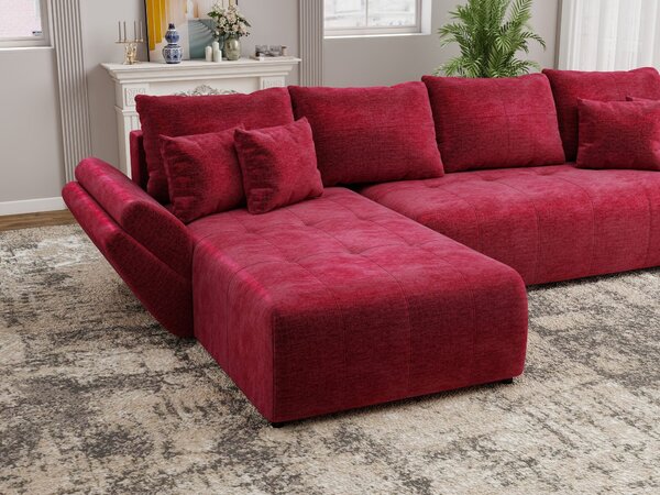 Colțar extensibil dumonde cu ladă de depozitare Berlin XL Monolith Rosu 350x185 cm