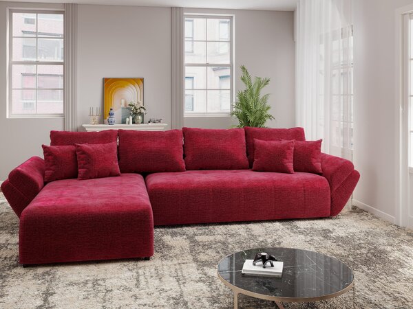 Colțar extensibil dumonde cu ladă de depozitare Berlin XL Monolith Rosu 350x185 cm
