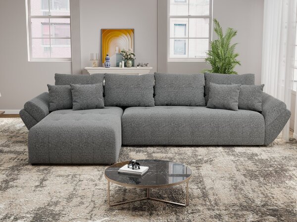 Colțar extensibil dumonde cu ladă de depozitare Berlin XL Monte Gri 90 350x185 cm