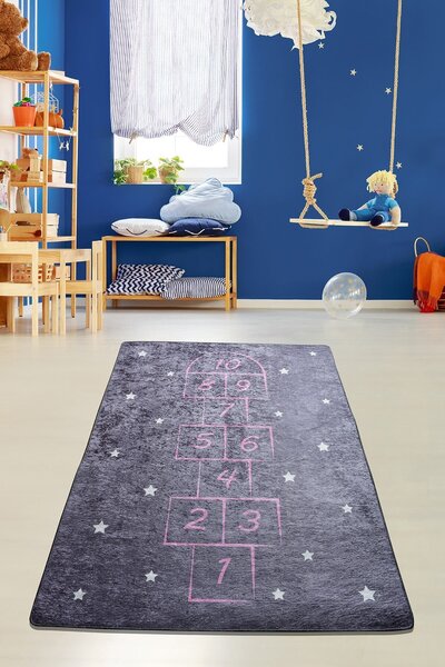 Covor copii Hopscotch, 100x160 cm, forma dreptunghiulara, material cat